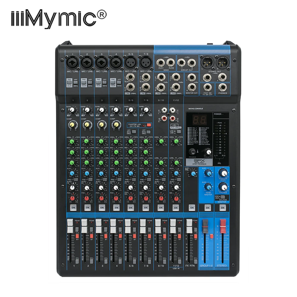 

Professional 12XU Audio consule 12 Channel Input and USB Interface Analog Mixer With Compression and Effects LN for Stage DJ