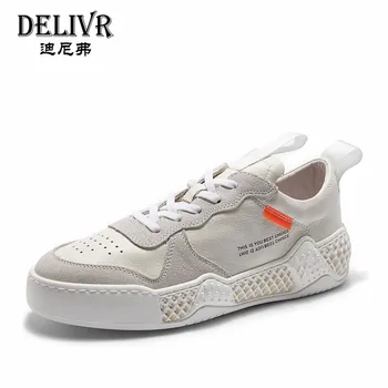 

Delivr Casual Mens Shoes Genuine Leather 2019 Fashion Breathable Outdoor Shoes Men Sneakers Low-Top Men's Spring Shoes Sneaker