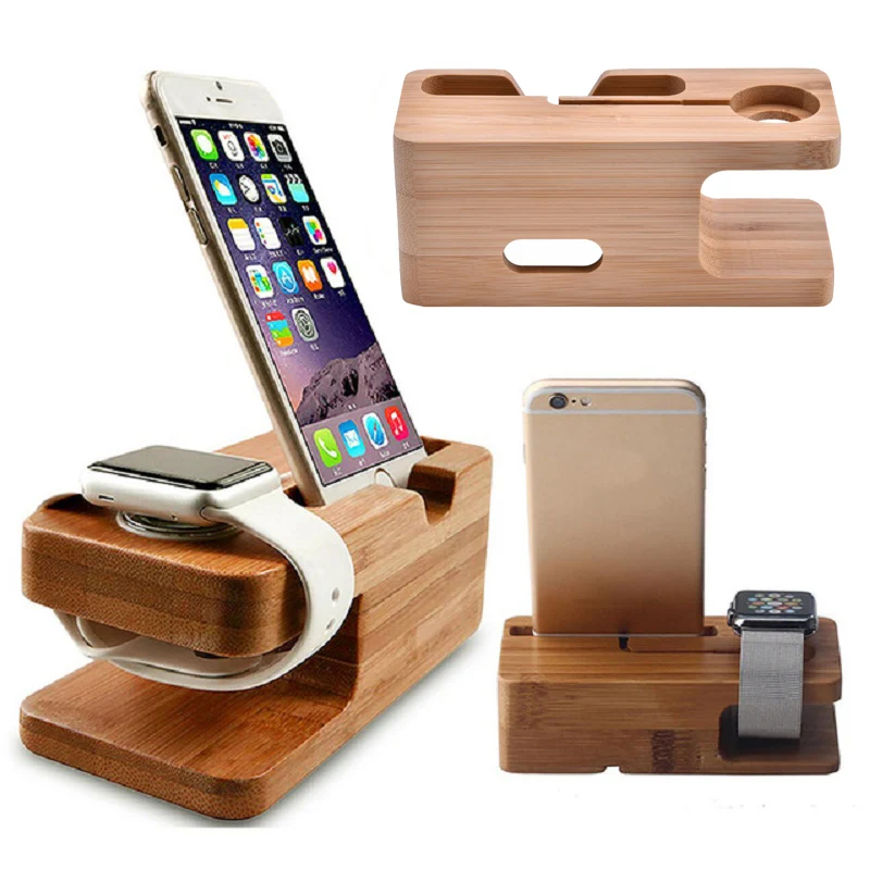 

NEW Wood for iWatch 44MM 40MM Stand Phone Stand Charging Table Base for Apple Watch 4/3/2/1 38MM 42MM Band Bamboo Charging BOX