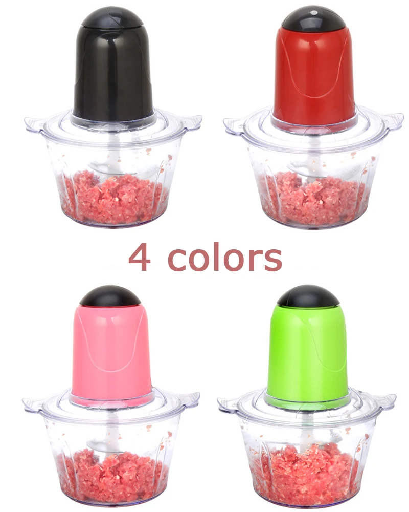 

2L Electric Chopper Powerful Meat Grinder Stainless Steel Multifunctional 4 ColoHousehold Food Processor Meat Kitchen Blender