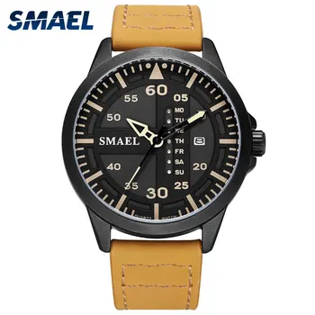 

Quatz Watches Bracelet Leather SMAEL Men Watches Casual Analog Digital Men Watch Big dial1315 Waterproof electronic luxury watch