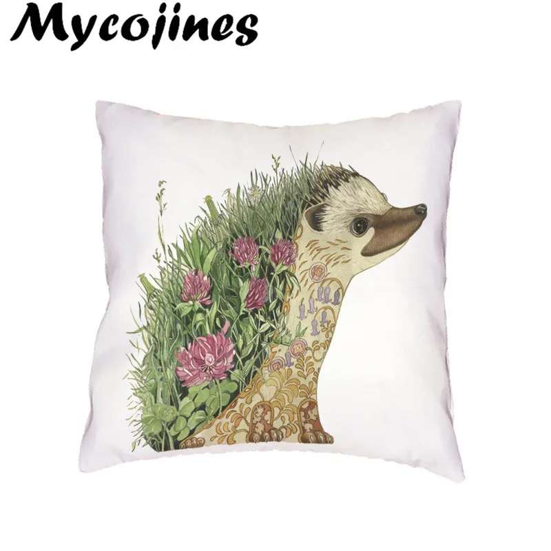 Чехол для подушки с рисунком ежика из мультфильма 45*45 см квадратный чехол