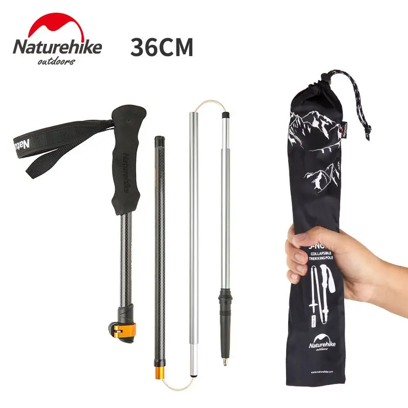 

Naturehike 1Pc Camping Hiking Stick Ultralight Cane Carbon Fiber Nordic Walking Sticks Folding Trekking Poles