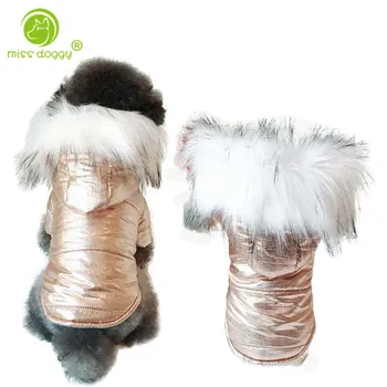 

Big Fur Hat Thickness Dog Coat Down Parkas Autumn Winter Super Warm Dog Cat Coat Hoodies Cotton Blend Soft Chihuahua Coats 10A