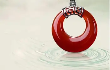 

Beautiful Natural Ice Red Chalcedony Pendant Necklace Symbolizes Peace and Happy