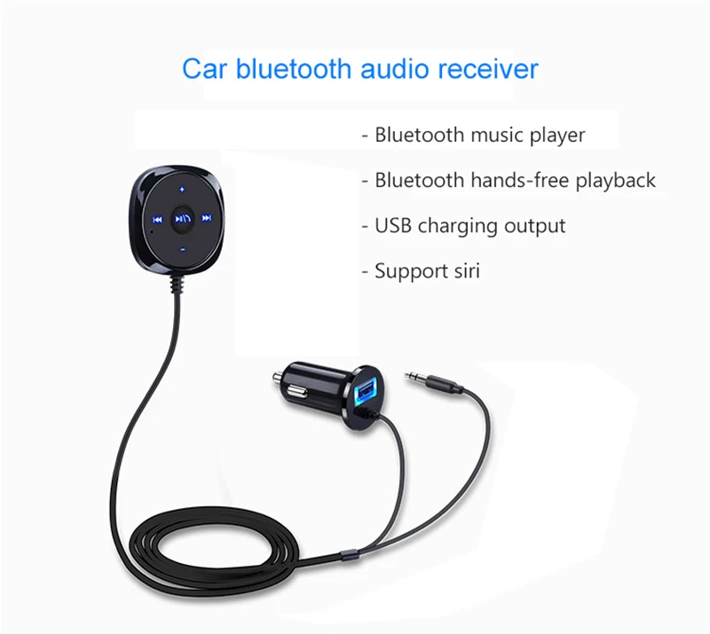 Беспроводной Bluetooth музыкальный bluetooth-аудиоресивер V3.0 Aux 3,5 мм аудио приемник адаптер для автомобиля Музыка Аудио USB Зарядка выход