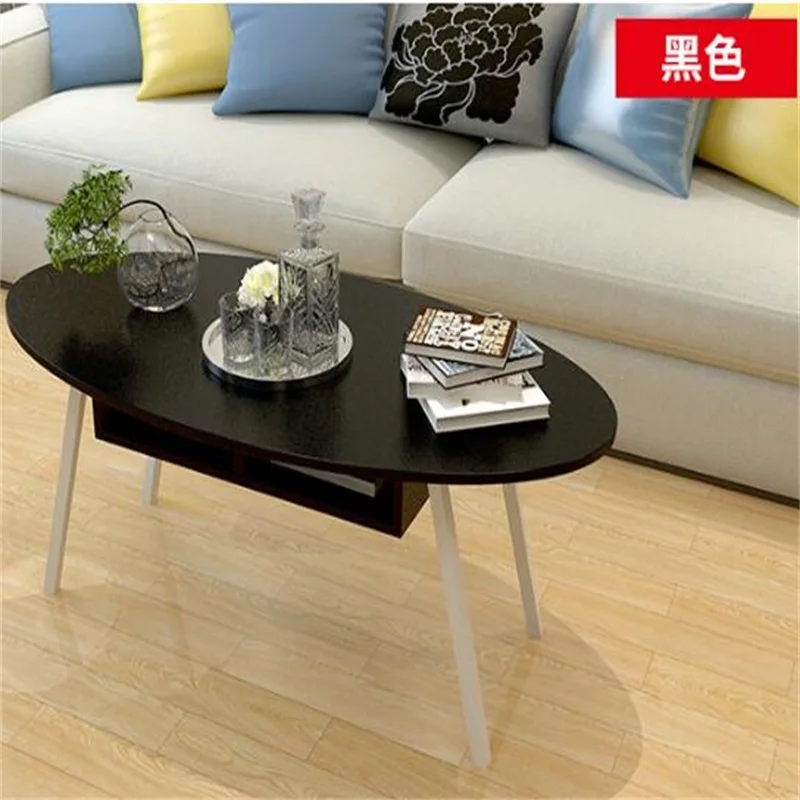 100x50x42CM Modern Oval Wood Bedside Table Sofa Side Coffee Table Living Room Tea Table Storage Cabinet