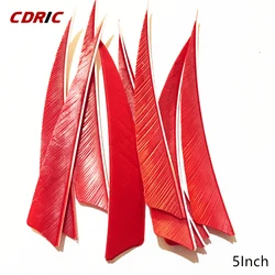 50 Pcs 5 Inch 9 Colors Shield Turkey Feathers Arrow Feather Fletching For Any Wooden & Bamboo Arrow For Archery Hunting