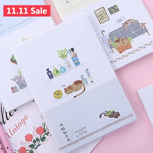 

1pcs Cute Stationery Matte Soft Cover A5 Notebook Lines Composition Diary Stitching Binding Horizontal Line Notebook Stationery