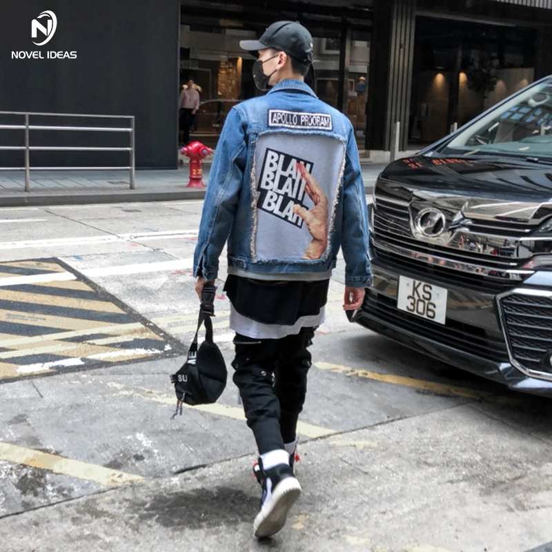 Novel ideas 2018 New Autumn Winter denim jacket men fashion Hip-hop streetwear jeans jacket cotton US Size