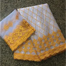 Бассейна riche getzner белый хлопок Базен brode getzner dentelle tissu Африканский Африканское парчовое ткань для женщин 5+ 2 двор/лот