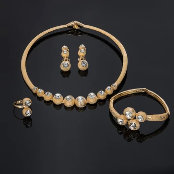 

BAUS Fashion wedding Dubai Africa Nigeria African Jewelry set gold-color necklace Earrings romantic woman Bridal Jewelry Sets