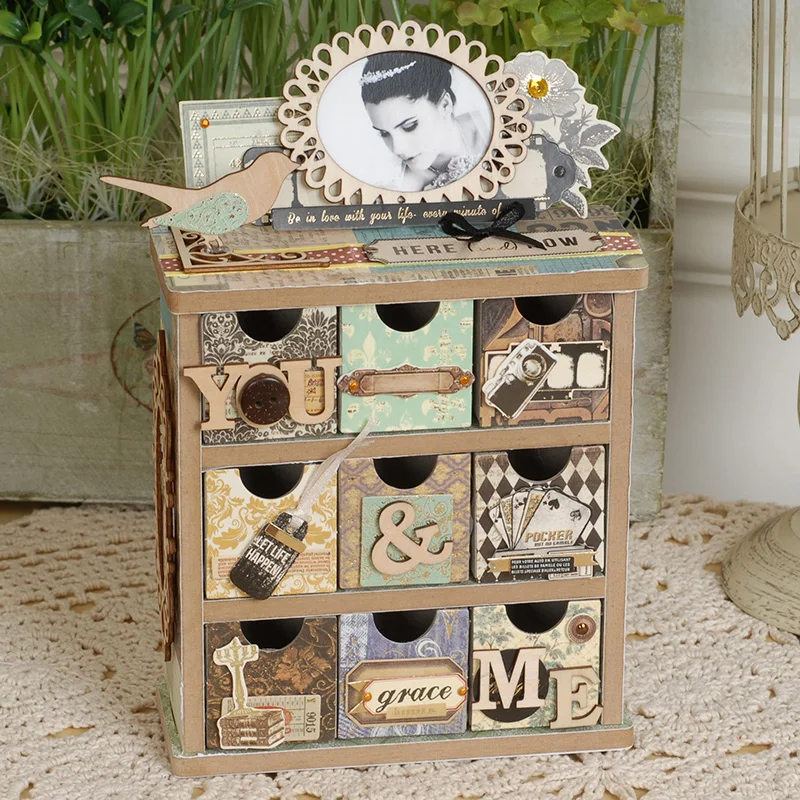 Eno Greeting Diy Mini Drawer Storage Scrapbooking Jewelry Vintage