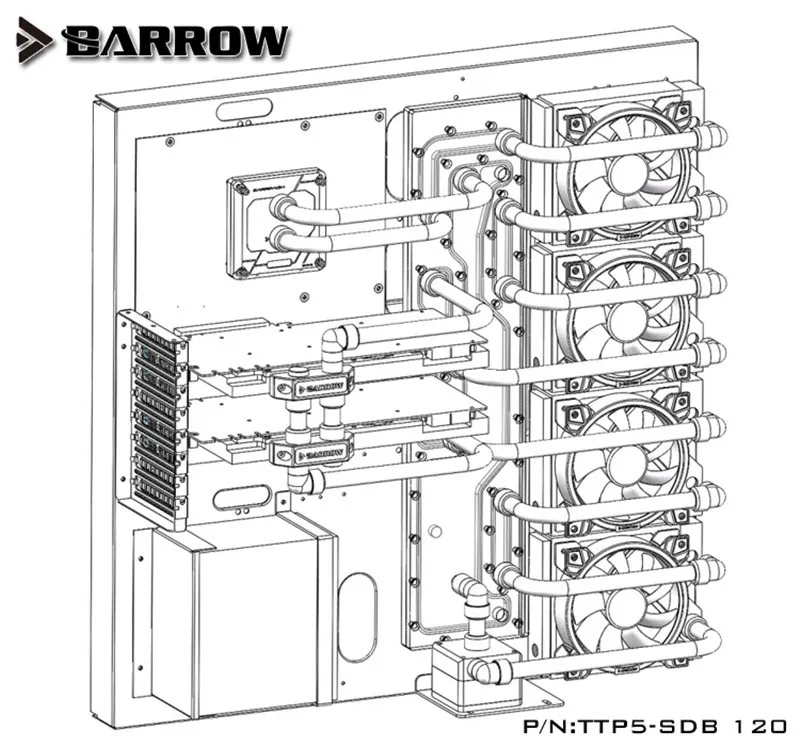 Курган LRC2.0 5V3PIN TT Core P5 открытый шасси водная доска Аврора TTP5-SDB 120