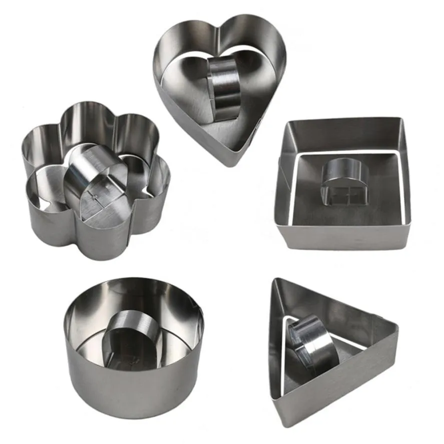 

New DIY Cookie Mold 1Set Baking Tools Mousse Stainless Steel Cake Circle Cut Biscuit Cake Mold Cakes Moulds Tool 35