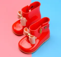 Водонепроницаемый детей Резиновая Soild конфеты цветной каучук теплый мальчиков резиновые сапоги для девочек Дети дождя Обувь