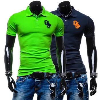 

Geek New Men Polo Shirt Fashion Embroidery Slim Short Sleeve