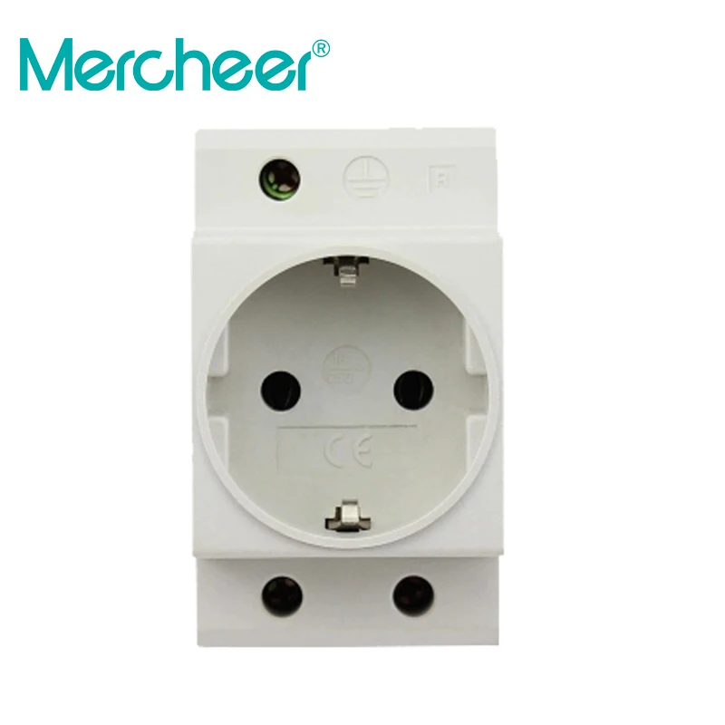 EU Type 35mm DIN Rail Mount AC Power Socket 16A 250V AC Connectorin