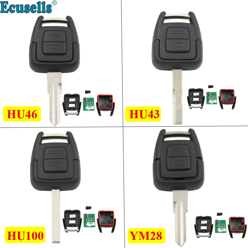 

2 Button 433.92MHz Remote Key with Transponder chip ID40 For Vauxhall Opel Astra Vectra Zafira uncut HU46/HU43/HU100/YM28 blade