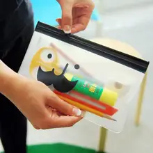 Jonvon Satone 1pcs Kawaii Mr.Beard Bags Transparent Pencil Case Matte Bag Korean Creative Cute Pencil boy School Supplies