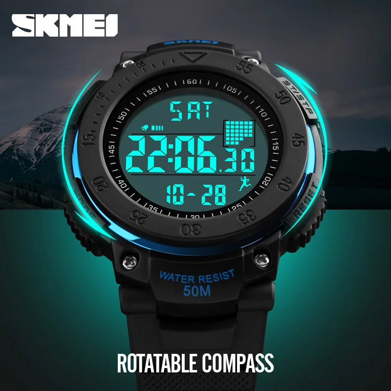 Брендовые мужские спортивные часы 3D шагомер многофункциональные Relojes
