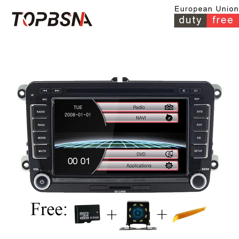 Автомобильный DVD плеер TOPBSNA для VW Golf 5/6 Passat b7/cc/b6 SEAT leonTiguan Skoda Octavia GPS навигация 2 Din