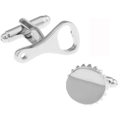 

C-MAN Luxury shirt Bottle opener cufflink for mens Brand cuff buttons cuff links High Quality Silvery abotoaduras Jewelry