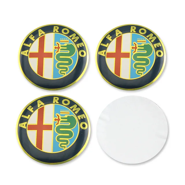 

4pcs 50mm black color Alfa Romeo GT CAR Tyre Wheel Center Hub Cap Sticker Emblem Badge Decal Fit For Free shipping