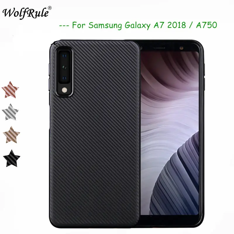 

WolfRule For Case Samsung Galaxy A7 2018 Cover Luxury Full Protection Carbon Fiber Soft TPU Case For Samsung Galaxy A7 2018 A750