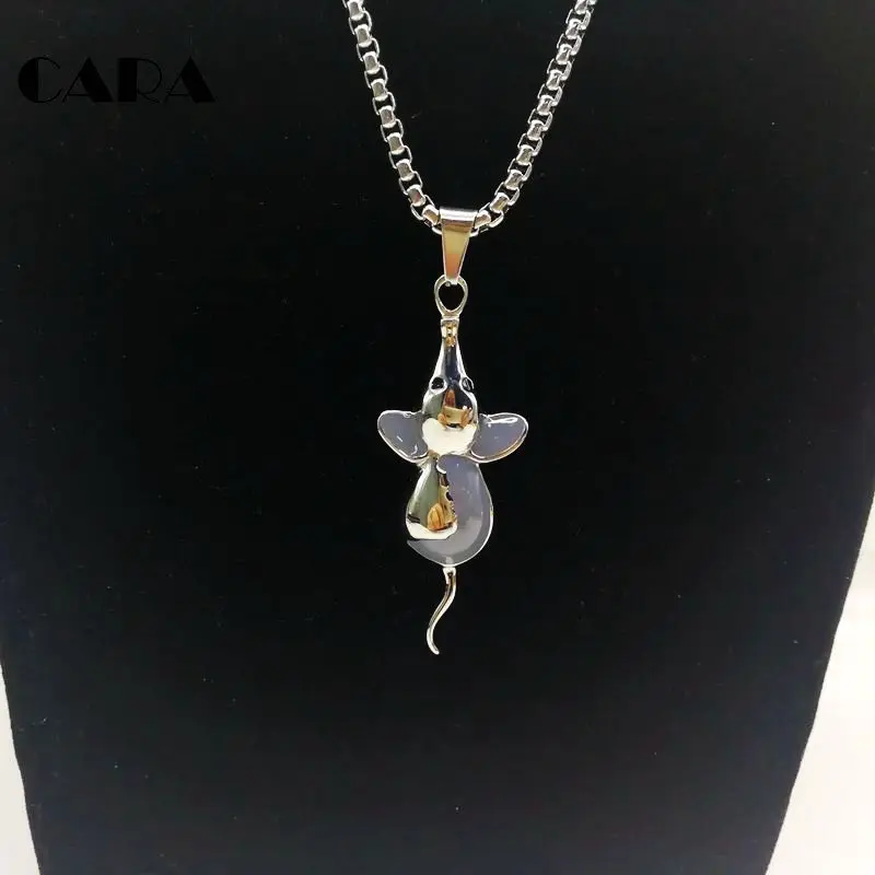 2018 New 316L stainless steel Mouse pendant adorable Chic Animal Pendant & necklace pet fashion jewelry for men women CARA0220 2018 New 316L stainless steel Mouse pendant adorable Chic Animal Pendant & necklace pet fashion jewelry for men women CARA0220