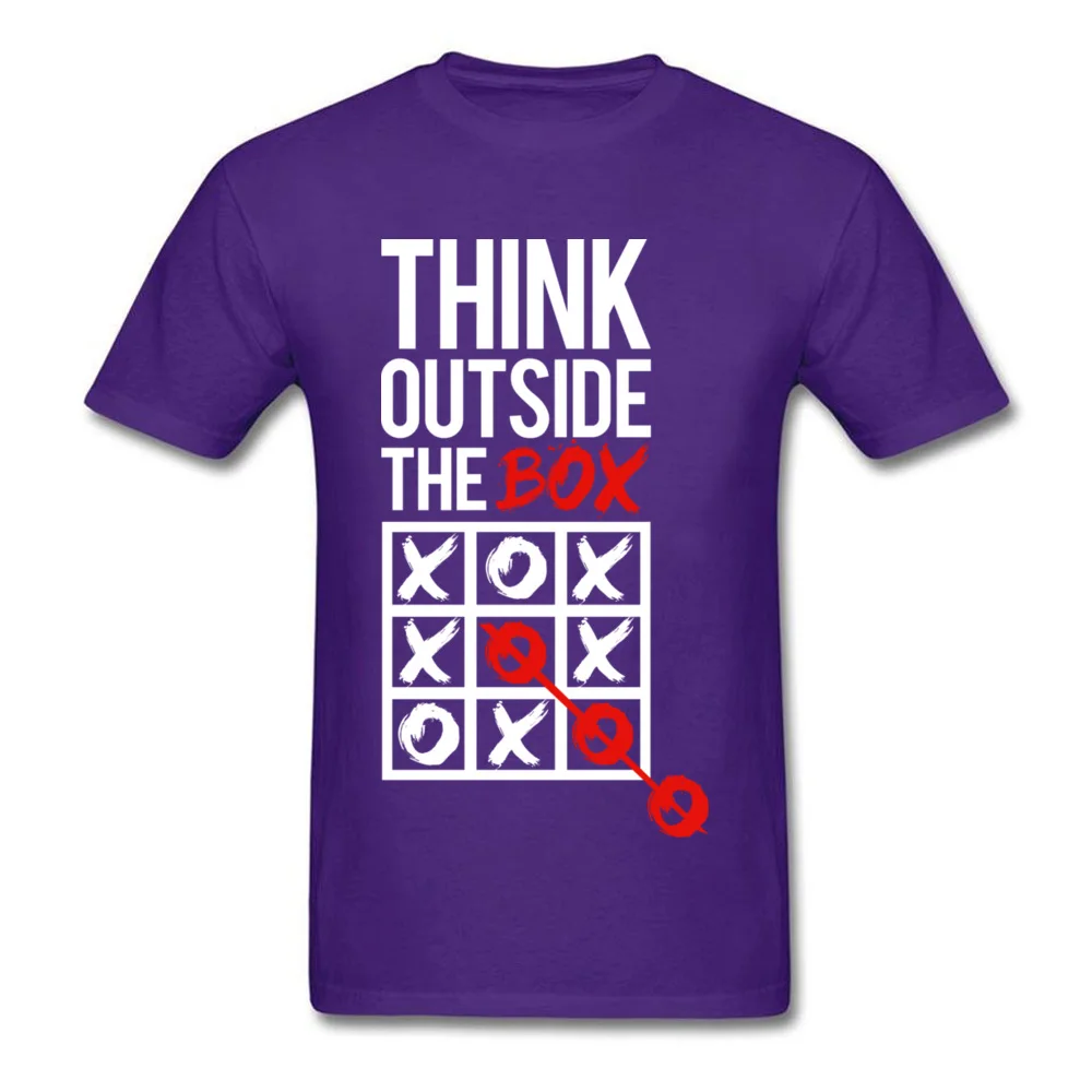 Men Tops Shirts Think outside the box Company Printed On Top T-shirts Pure Cotton Short Sleeve Design Tee-Shirts Crew Neck Think outside the box purple
