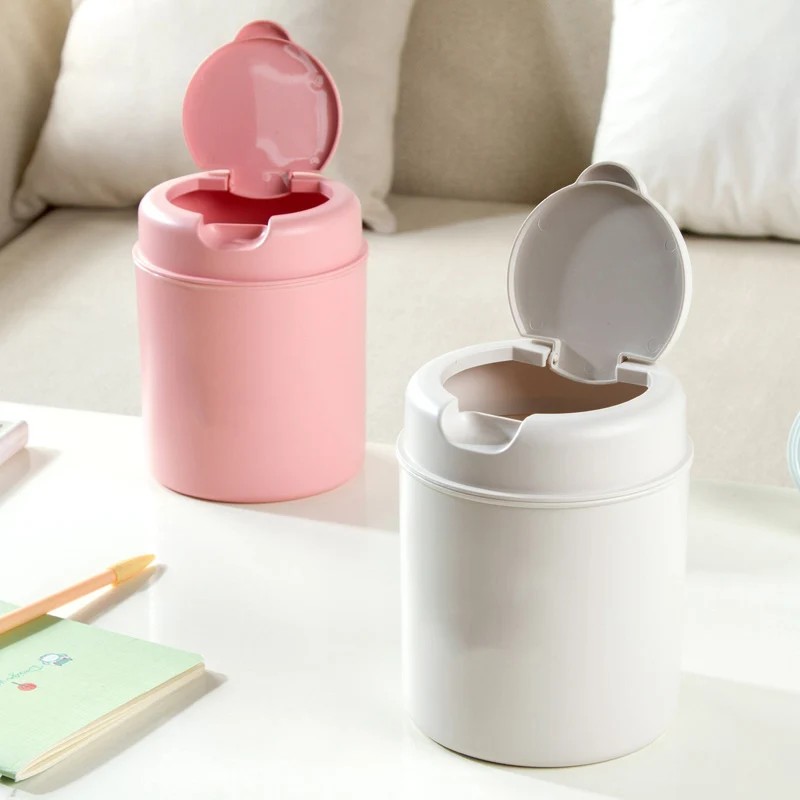 

Mini Rubbish Boxes Table Dustbin Plastic Sundries Barrel Simple Style Storage Tank Desktop Trash Can Garbage Storage