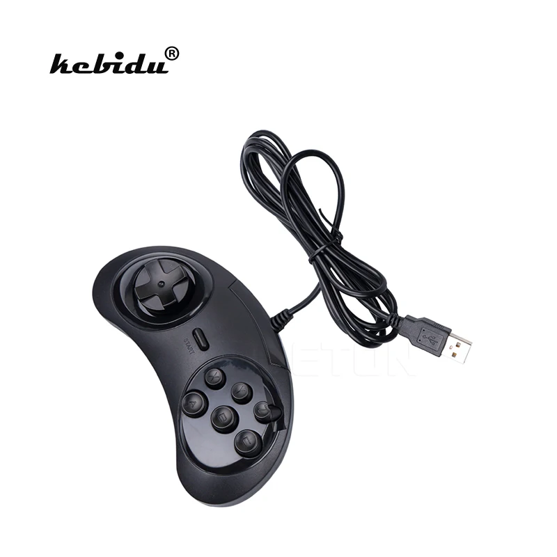 

kebidu High Quality USB Gamepad Game Controller 6 Buttons For SEGA USB Gaming Joystick Holder for PC MAC Mega Drive Gamepads