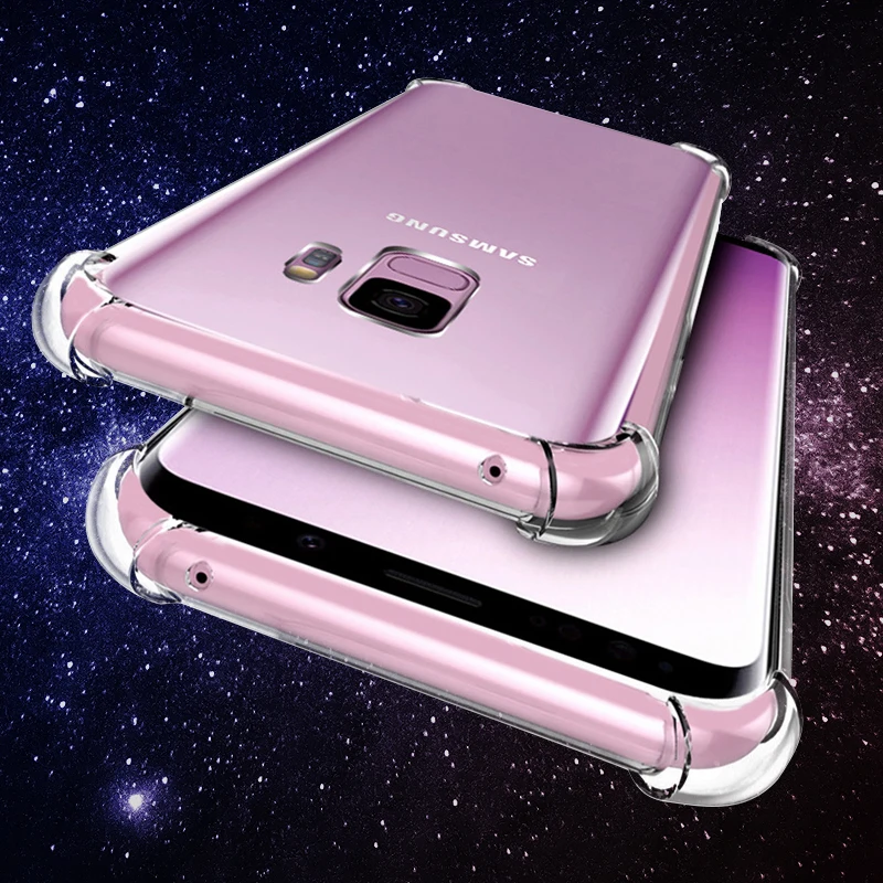 

Shockproof Clear Silicone Case For Samsung Galaxy S9 S8 Plus Note 8 Transparent Airbag Drop Protection Cover Capa For Samsung S9