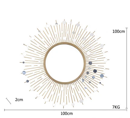 Металлическое украшение стены диван фон украшение стены Современный Ресторан гостиная крыльцо Настенное подвесное зеркало