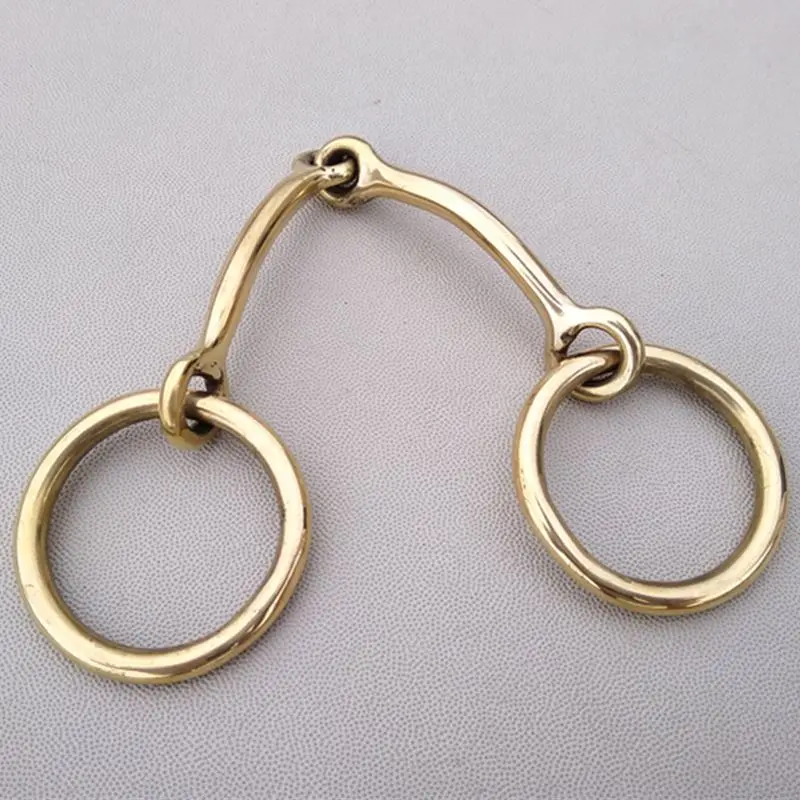 115mm brass Мини-Конный конский кончик из нержавеющей стали 4,5 дюйма мундштук латунное кольцо Snaffle Bit - Цвет: 115mm brass