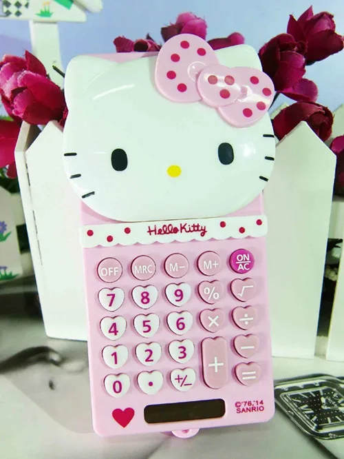 

New Cute Stretch HelloKitty Basic Electronic Calculator 8 Digitals KX-S508