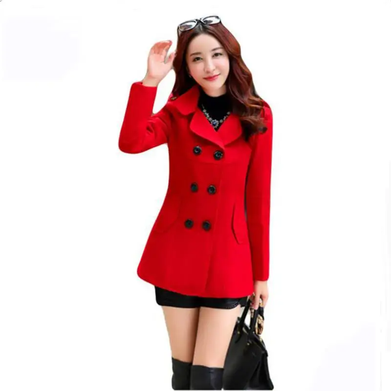 

Hot Sale Woman Wool Coat High Quality Winter Jacket Women Slim Woolen Long Cashmere Coats Cardigan Jackets Elegant Blend G66