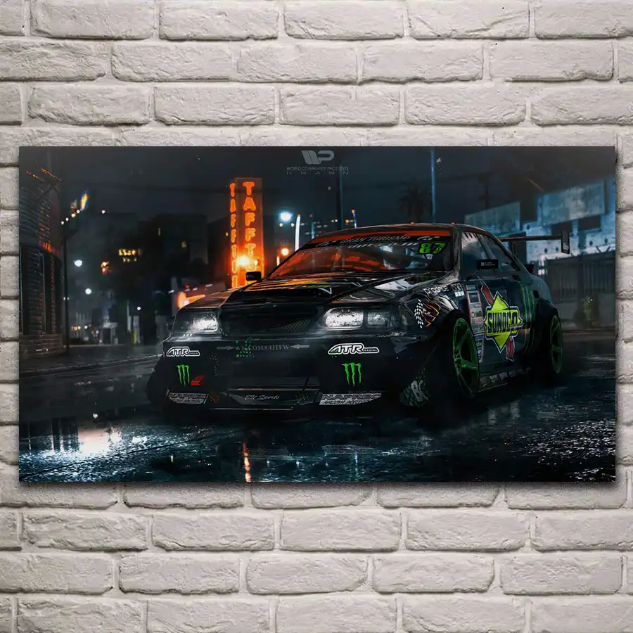 Chaser Jzx100 Mark Ii Sport Car Tuning Artwork Living Room Decor Home Wall Art Decor Wood Frame Fabric Poster Kh776 Painting Calligraphy Aliexpress