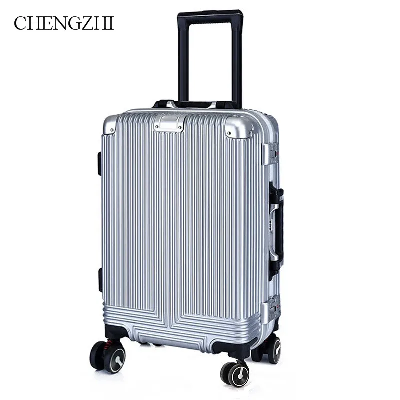 CHENGZHI 2" 24"-дюймовый высококачественный Багаж Чемодан ПК Алюминий Frame жесткая Дорожная сумка на колёсах чемодан на колесиках на колесах