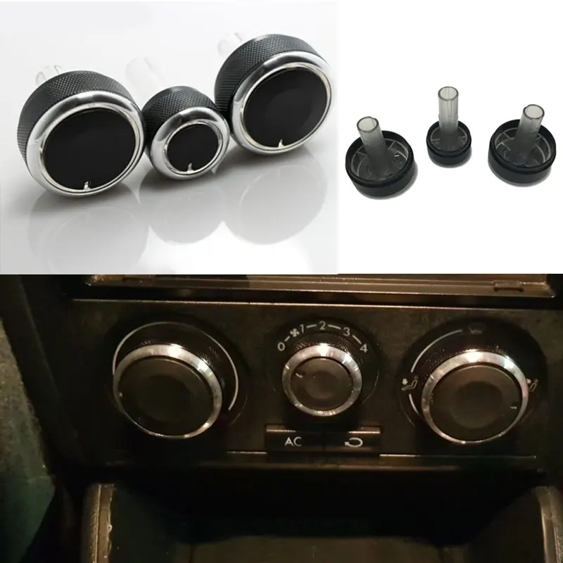 3pcs/set Aluminum Alloy Air Conditioning Knob AC Knob Heat Control
