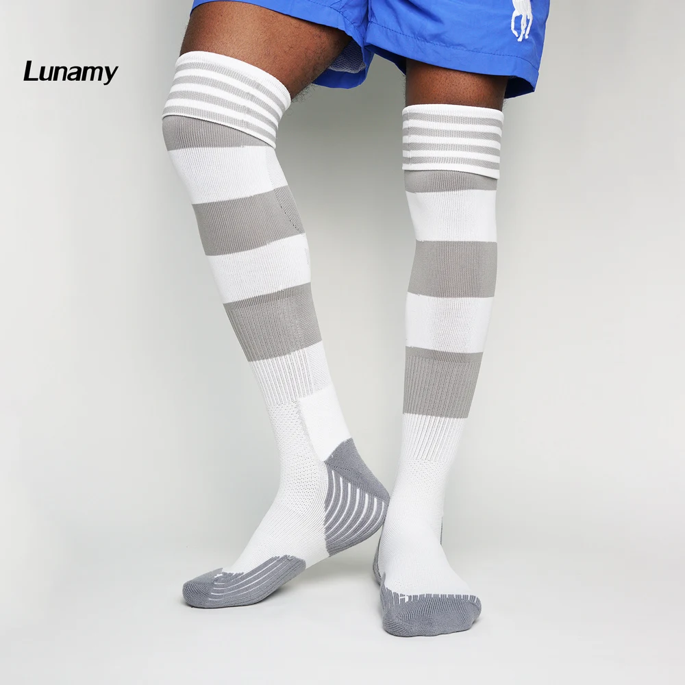 

2018 Hot Sale Football Socks Colorful Striped Soccer Socks Professional Compression Sport Socks Original Trainning Stockings