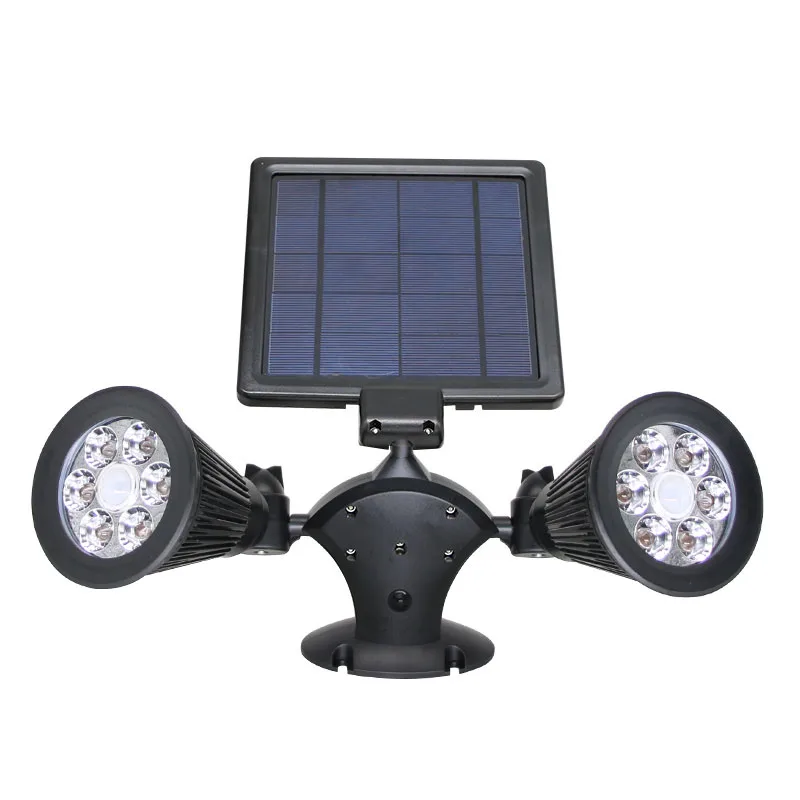 

Solar Power Waterproof Double Spotlights 12 LEDs Light 360 Degree Rotatable Wall Lamps for Patio Porch Yard Garden GHS99
