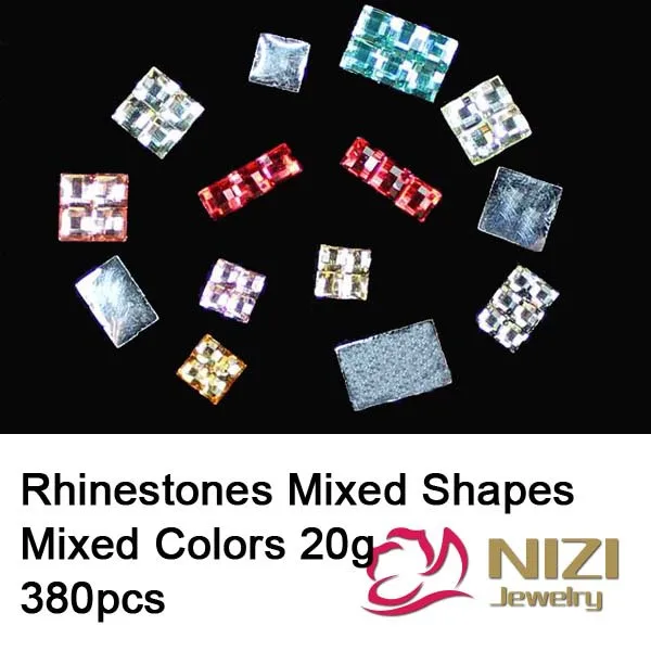 

380pcs Flatback Mixed Sizes Rhinestones DIY Decoration Mixed Colors Glue On Beads For Crafts Wedding Dresses Accessories