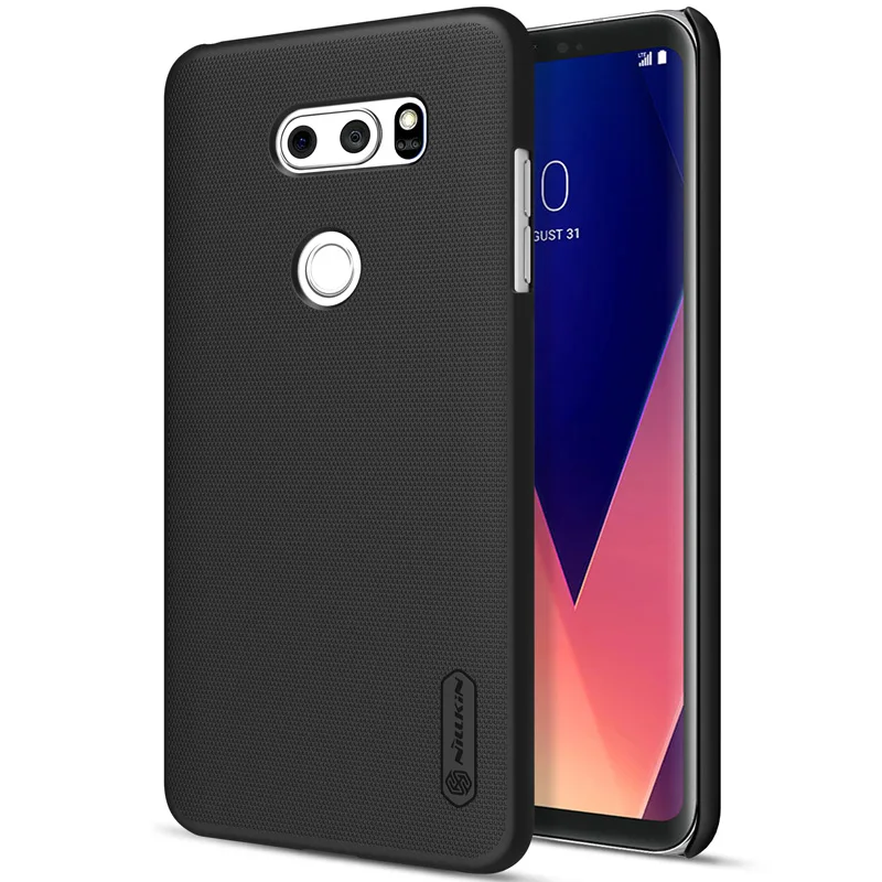 Для LG V30 чехол Nillkin Super Frosted Shield жесткий чехол для LG V30 6." Матовая Телефон чехол+ Экран протектор - Цвет: Черный