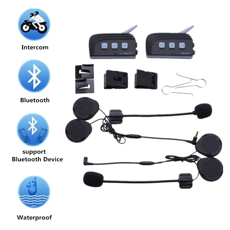 Bluetooth гарнитура для мотоциклетного шлема 1200 м TTS 2 шт.|motorcycle helmet bluetooth interphone|intercom 6