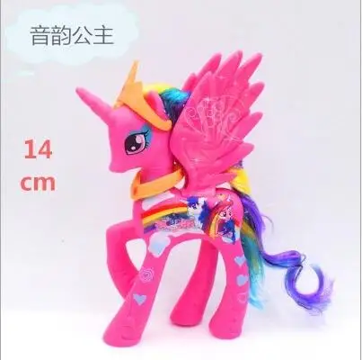 TO-4 14 см My little pony Симпатичные ПВХ Единорог ПВХ маленькая пони лошадь фигурки Куклы для девочек на день рождения Рождественский подарок - Цвет: TO-4