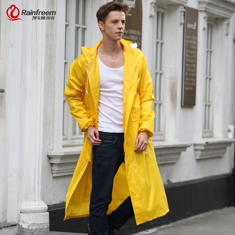 Rainfreem мужской/женский непромокаемый плащ дождевик размера плюс S-6XL желтый пончо Кемпинг дождевик Толстовка для собак дождевик одежда