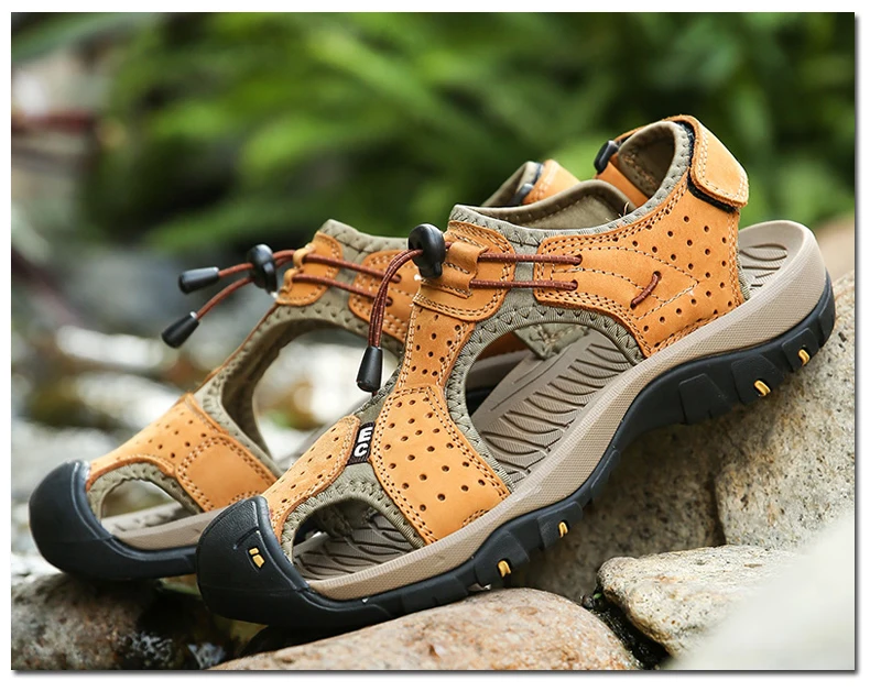 GLAZOV/брендовая мужская обувь из натуральной кожи; сезон лето; Новинка; мужские сандалии; модные сандалии; шлепанцы; большие размеры 38-45