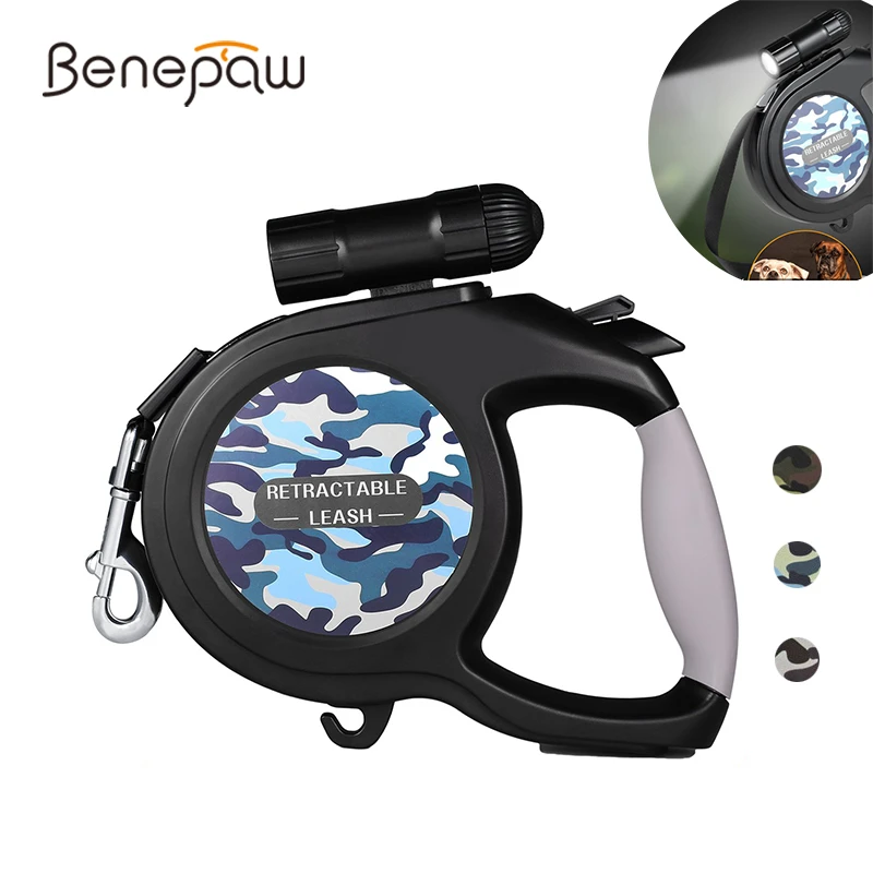 

Benepaw Light Medium Large Dog Leash Retractable Comfortable Heavy Duty Leash For Dog 360° Rotation Camouflage Pet Products